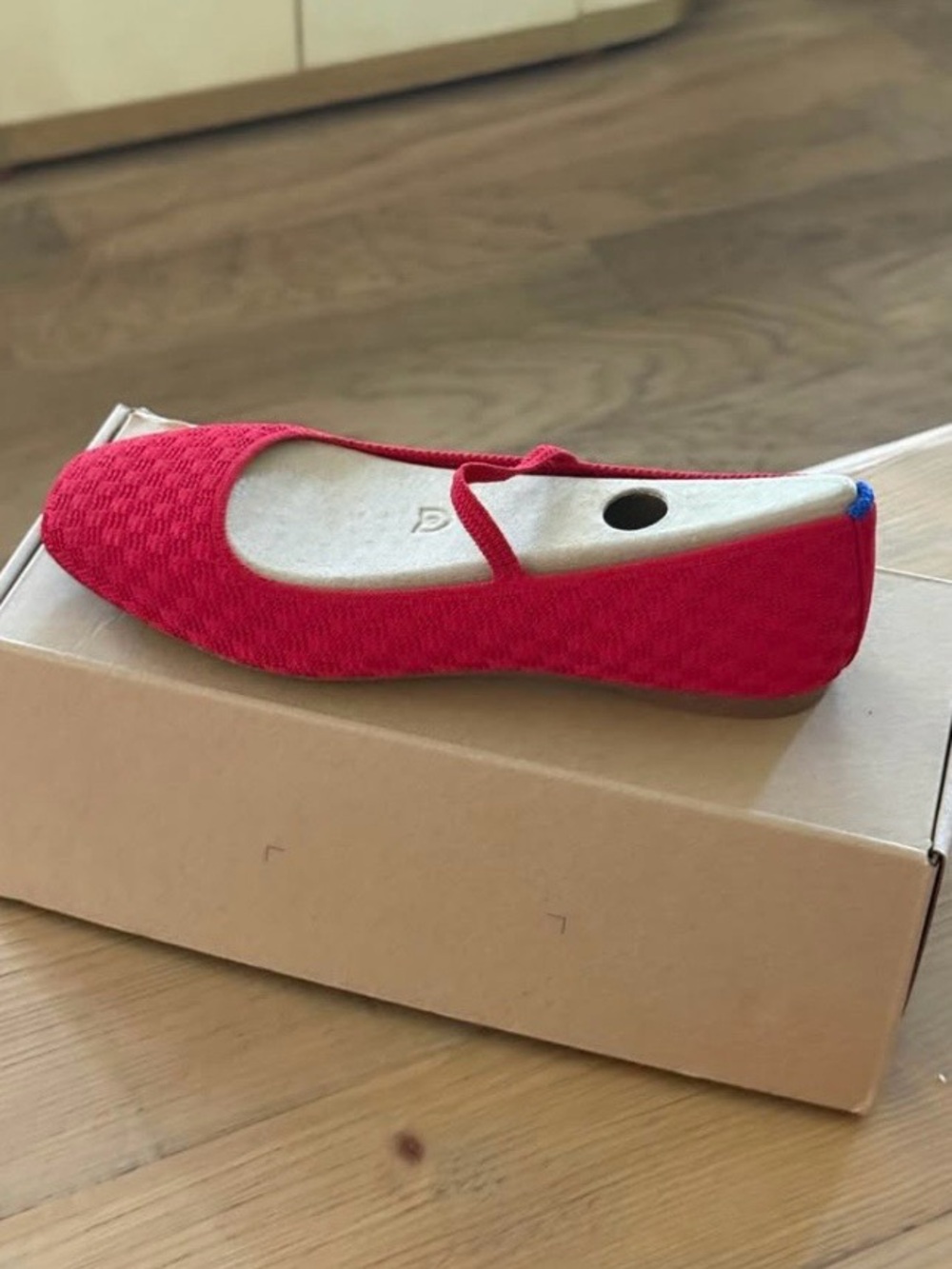 Rothy's The Max Square Mary Jane Flats in Red - Picture 7 of 9